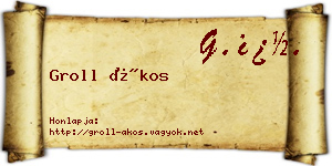 Groll Ákos névjegykártya